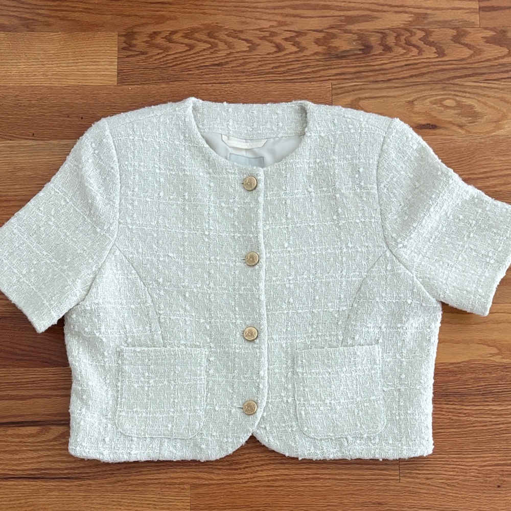 NWOT Abercrombie & Fitch Cream Tweed Jacket